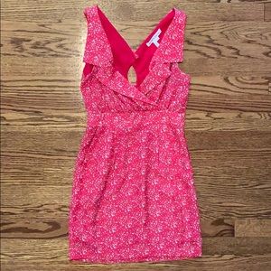 Pink and white “splatter” dress